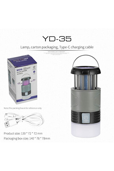 Choice YD-35 Solar Mosquito Lamp UV Bug Light USB Rechargeable Electric Fly T...
