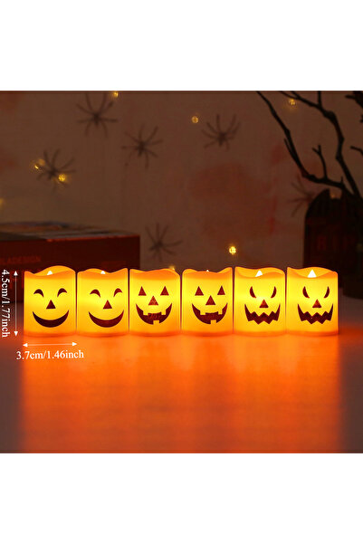 Choice 3.7x4.5cm 6 pcs 6Pcs LED Candle Light Battery Powered Pumpkin Skull Gh...