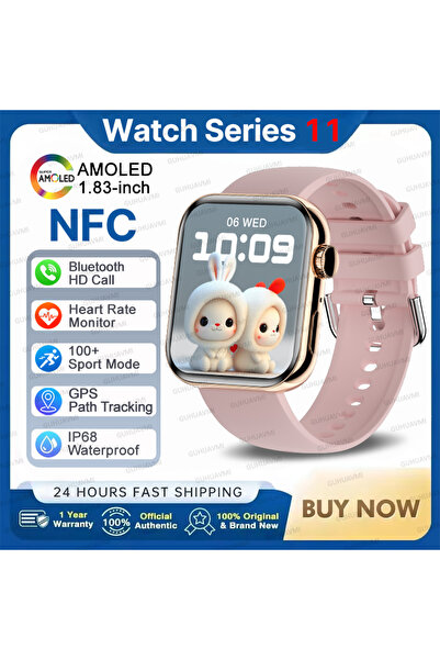 Choice شاشة كبيرة عالية الدقة 1.85 بوصة، لون وردي، إصدار 2026، ساعة ذكية جديد...