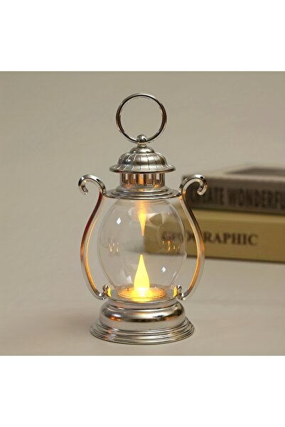 Choice زينة رمضان فضية، فانوس حظيرة بلاستيكي بإضاءة LED، زينة رمضان كريم، هدي...