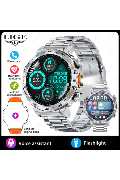 Choice7 LIGE steel strip Silver LIGE 2026 Smart Watch Men Sport Watches LED F...