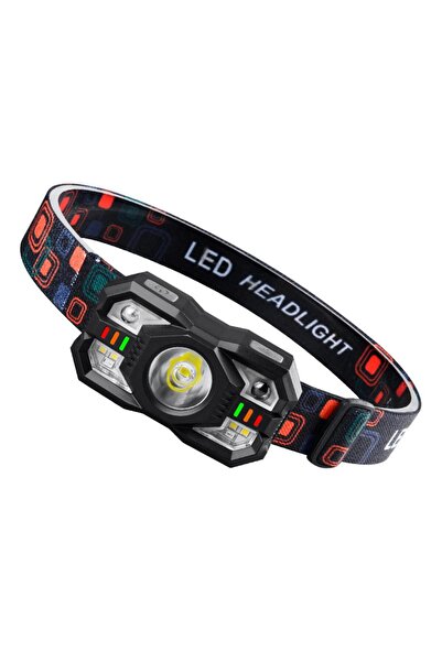 Choice مصباح رأس LED خارجي أسود اللون، قابل لإعادة الشحن عبر منفذ USB، مصباح ...