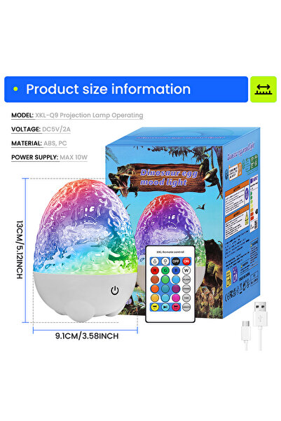 Choice مصباح عرض أمواج المحيط أو الشفق القطبي بمقبس USB مع جهاز تحكم عن بعد، ...