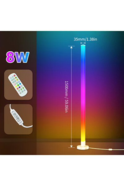 Choice 1pc 150cm RGB LED Room Interior Decoration Floor lamp Remote Control L...