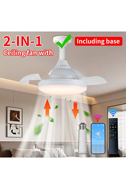Choice White-APP-pole and b 2-in-1 Ceiling Fan Light with Remote Control, 30W...