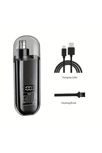 Choice ماكينة تشذيب شعر الأنف الصغيرة القابلة للشحن عبر منفذ USB، سوداء اللون...