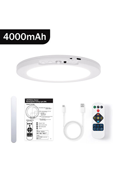 Choice 1-10W WHITE 3 Colors 4000mAh Motion Sensor Ceiling Light USB Type-C Re...