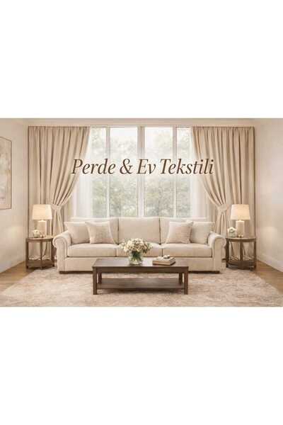 DEVRİM OLİVYA TEKSTİL Крем-затемнювальна штора Blacktout однокрила, рівна, з ...