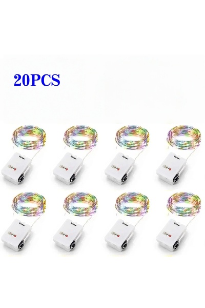 Choice 20 قطعة - عبوة من 10/50 لونًا - أضواء خرافية صغيرة مقاومة للماء مع 3 أ...