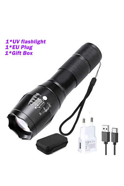 Choice مجموعة 2 في 1 مصباح يدوي بالأشعة فوق البنفسجية أرجواني أبيض مزدوج الضو...