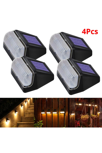 Choice 4 قطع من مصابيح LED الشمسية الجدارية المنزلية، مصابيح طريق تعمل بالاست...