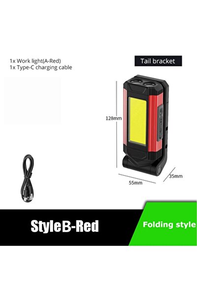 Choice مصباح يدوي LED متعدد الوظائف باللون الأحمر من ستايل بي، مزود بإضاءة قو...