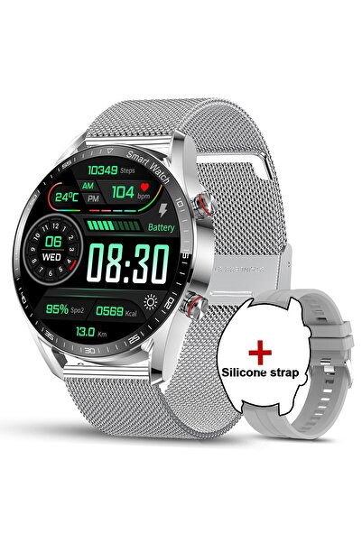 Choice ساعة ذكية جديدة من شيبير، فضية اللون، بشاشة 1.53 بوصة، تدعم مكالمات ال...