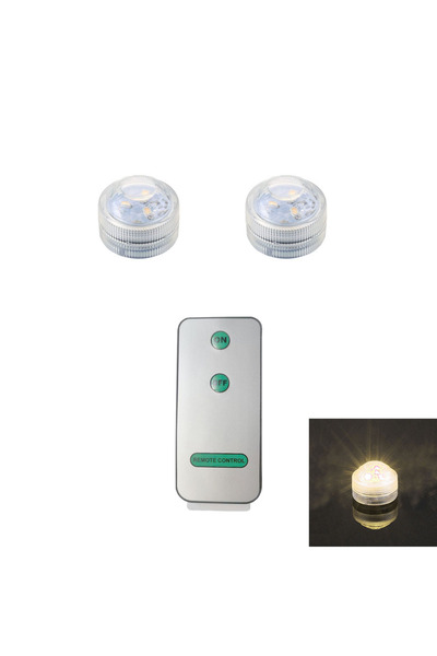 Choice مصباحان LED غاطسان باللون الأبيض الدافئ مع جهاز تحكم عن بعد، مصباح حما...