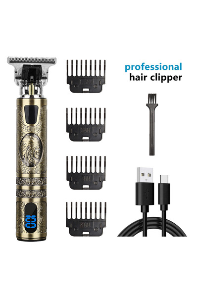 Choice Bronze Indian Professional Men's Electric Hair Clipper with LCD Displa...