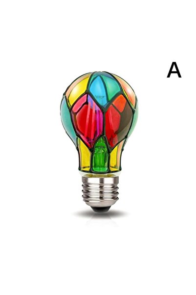 Choice A Stained Glass Light Bulb 4W ST64 LED Light Bulb Painted Glass E26 Ba...