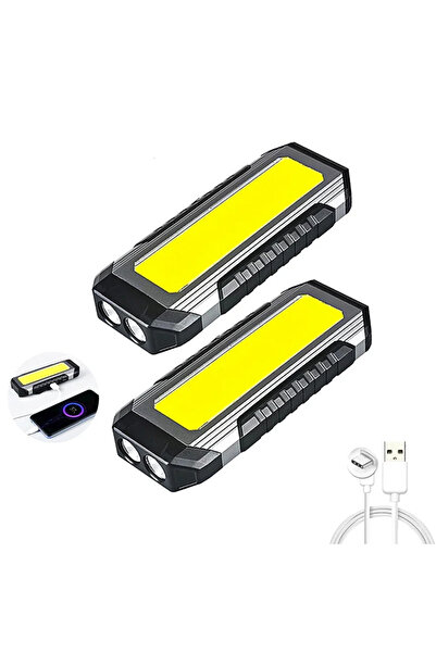 Heinast مصباح يدوي LED قابل لإعادة الشحن G059، قطعتان، سعة 4000 مللي أمبير، م...