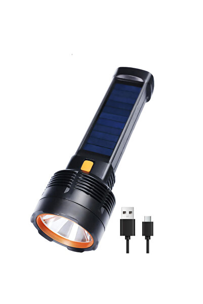 Choice مصباح يدوي LED متعدد الوظائف يعمل بالطاقة الشمسية/يشحن عبر منفذ USB، ف...