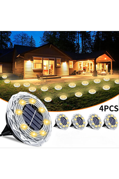 Choice 4 قطع من مصابيح الطاقة الشمسية الخارجية المقاومة للماء، 8 مصابيح LED، ...