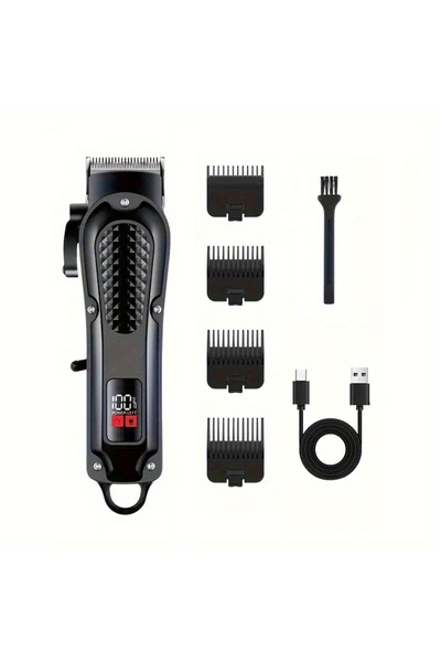 Choice ماكينة حلاقة شعر احترافية سوداء للرجال مزودة بشاشة LED وبطارية ليثيوم ...