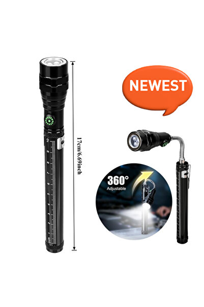 XIWANGFIRE مصباح عمل متعدد الوظائف بثلاثة مصابيح LED، قابل للطي، مزود بمغناطي...