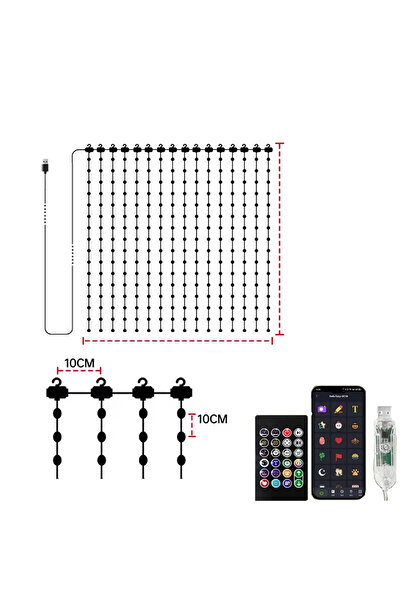 Choice 2x2M DIY Curtain Lights Smart LED Curtain Lights RGB Light String App ...