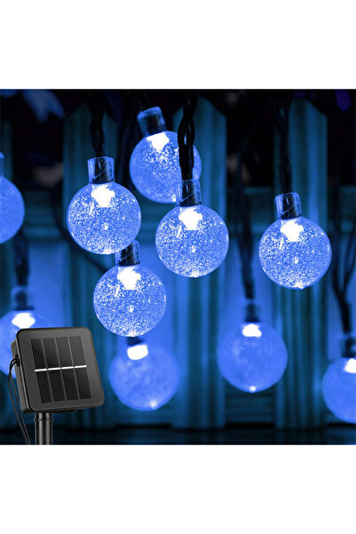 Choice19 أضواء شمسية زرقاء بطول 5 أمتار مع 20 مصباح LED، أضواء كروية كريستالي...