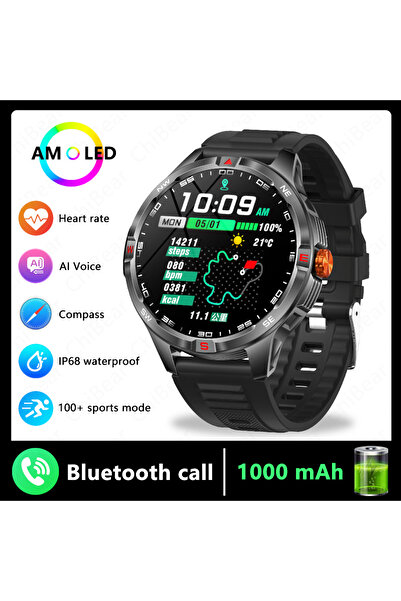 Choice ساعة ذكية رياضية سوداء للرجال، مزودة بنظام تحديد المواقع العالمي (GPS)...