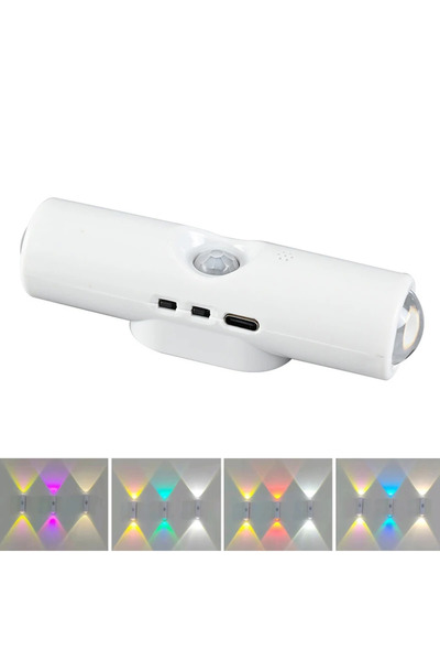 Choice مصباح ليلي LED أبيض-RGB مع مستشعر حركة، إضاءة محيطة متدرجة RGB، قابل ل...