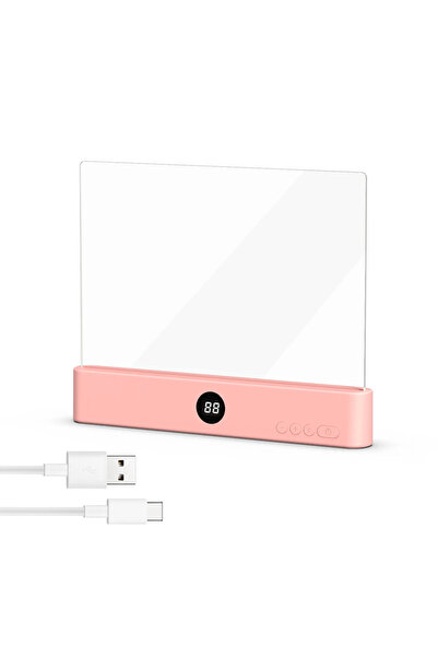 Choice مصباح قراءة مسطح LED وردي اللون، قابل للشحن عبر منفذ USB، يوفر حماية ل...