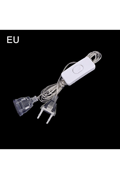 JETTING EU 〔YY32〕1Pc Plug Extender Wire With Switch EU/US Plug for LED String...