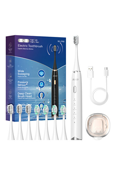 Choice SG-2782White Seago Electric Toothbrush with 8 Replaceable Toothbrush H...