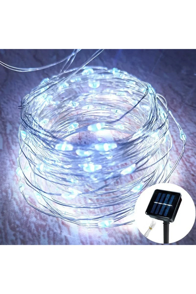 Choice سلسلة إضاءة خارجية تعمل بالطاقة الشمسية، بطول 32 مترًا، مزودة بـ 300 م...