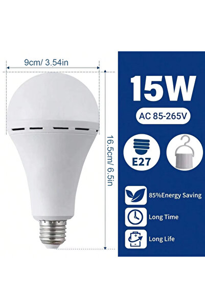 Choice مصباح طوارئ LED فائق السطوع، محمول باليد، موفر للطاقة، بقوة 15 واط، وإ...