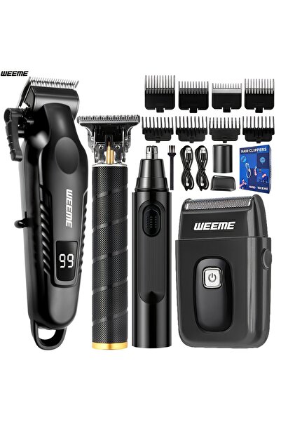 Choice مجموعة العناية الشخصية للرجال WEEME 4 في 1، شاشة LCD، قابلة لإعادة الش...