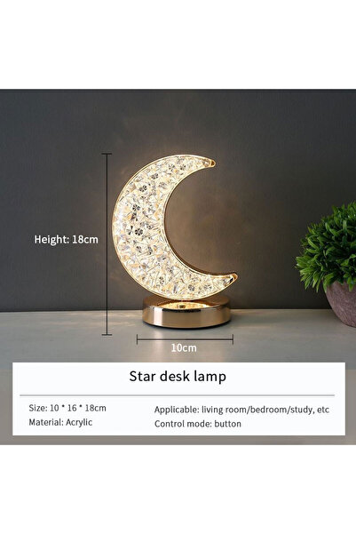 GGBEE Moon Moon Star Led Night Light Rechargeable Crystal Table Lamp Touch Sw...