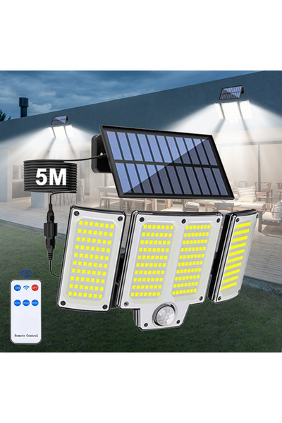 Choice مصباح جداري شمسي خارجي ثلاثي الرؤوس مزود بمستشعر حركة يعمل بالطاقة الش...