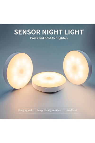 Choice مجموعة من 3 مصابيح ليلية دافئة مزودة بمستشعر حركة، متوفرة باللون الأبي...