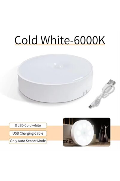 Choice ضوء أبيض - مصباح ليلي LED بمستشعر حركة، قابل لإعادة الشحن عبر منفذ USB...