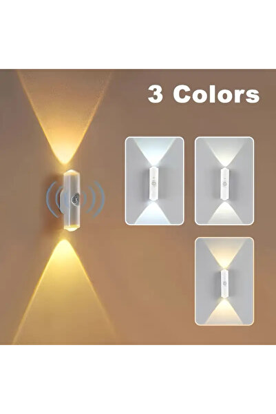 Choice أبيض - 3 ألوان، قطعة واحدة، 1-6 قطع، مصباح LED بمستشعر حركة، قابل لإعا...