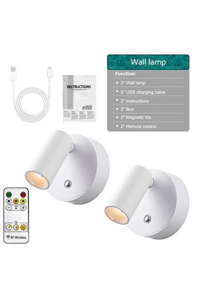 Choice مصباحان LED أبيضان مزدوجان للتحكم الذكي، قابلان لإعادة الشحن عبر منفذ ...