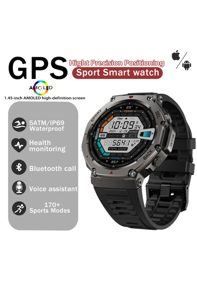 Choice ساعة تي-ريكس 3 المزودة بنظام تحديد المواقع العالمي (GPS) باللون الأسود...