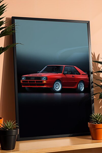 Saturn Audi Sport Quattro Car Framed Painting Men's Room and Garage Decor Cla...