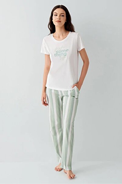 YUYİ ARNETTA 100% ПАМУК КЪСИ РЪКАВИ ВЕЛОСИПЕДНА ЯКА ДАМСКА ПИЖАМА 3588