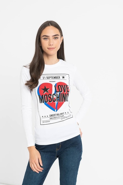 Love Moschino Women's blouse with scoop neck, logo and graphic print