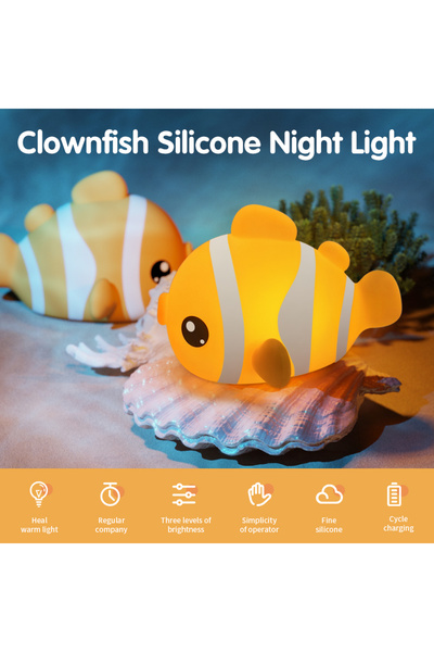 Choice Clownfish Cute Animal Led Night Light Bedroom Bedside Table Lamp for N...