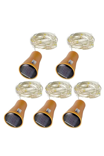 Choice1 Warm White 5-pack 2M 20LEDs Solar Wine Bottle String Light Copper Wir...