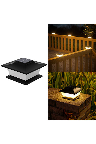 Choice 0-5W 1pc warm Solar Post Light with Auto On/Off, LED Landscape Lightin...