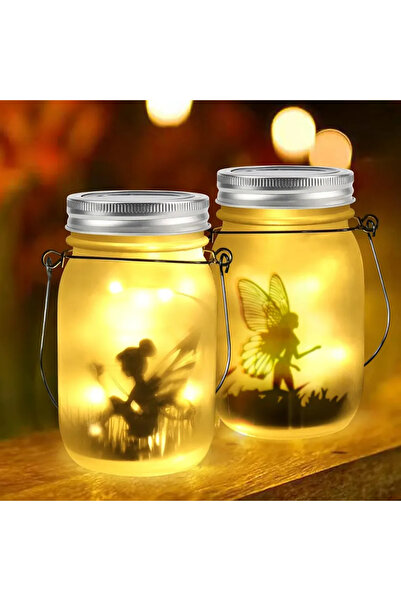 Choice قطعتان من مصابيح جرة ميسون الشمسية الدافئة البيضاء، مصابيح خرافية تعمل...