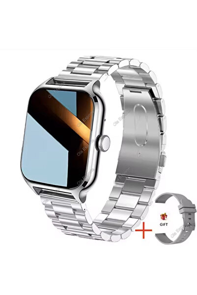 Choice ساعة ذكية جديدة للرجال، مصنوعة من الفولاذ الفضي، مزودة بنظام تحديد الم...